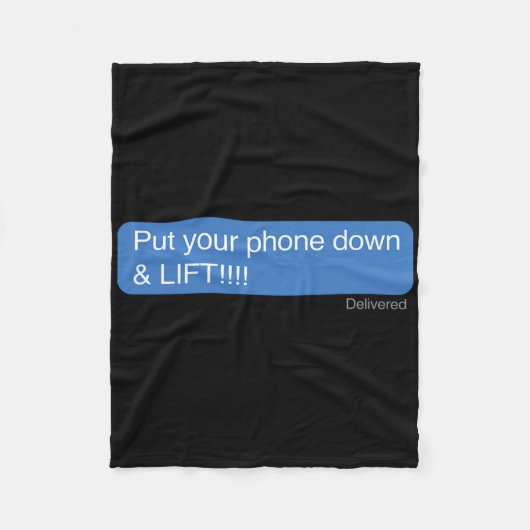 電話を切って持ち上げるやる気を起こさせるトレーニング フリースブランケット (正面)