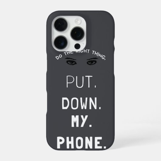 「電話を置いて」ユーモアたっぷりなタイポグラフィiPhone 16 iPhoneケース (裏面)
