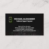 電話アイコン | ブラックメッシュ抽象芸術背景 名刺 (正面)