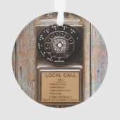 電話アンティークロータリー有料電話の堅牢 オーナメント (裏面)