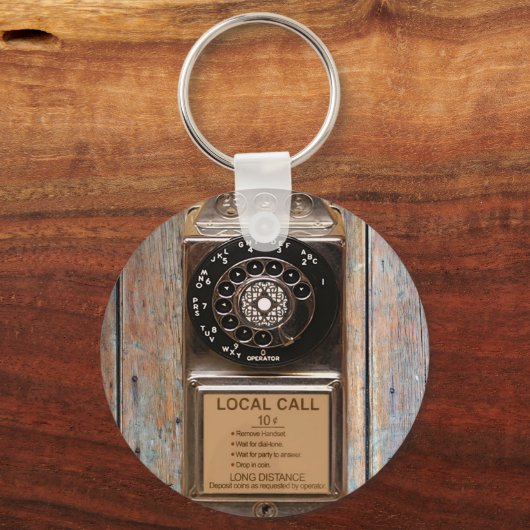 電話アンティークロータリー有料電話の堅牢 キーホルダー (正面)