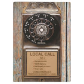 電話アンティークロータリー有料電話の堅牢 クリップボード (裏面)