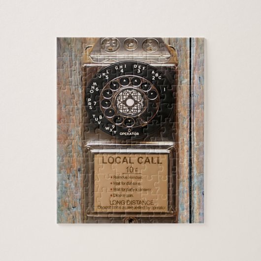 電話アンティークロータリー有料電話の堅牢 ジグソーパズル (縦)