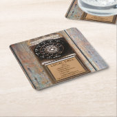 電話アンティークロータリー有料電話の堅牢 スクエアペーパーコースター (アングル)