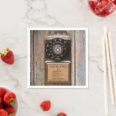 電話アンティークロータリー有料電話の堅牢 スタンダードカクテルナプキン (インサイチュ)