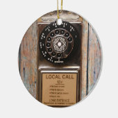 電話アンティークロータリー有料電話の堅牢 セラミックオーナメント (左)