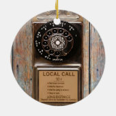 電話アンティークロータリー有料電話の堅牢 セラミックオーナメント (裏面)