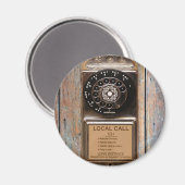電話アンティークロータリー有料電話の堅牢 マグネット (正面/裏面)