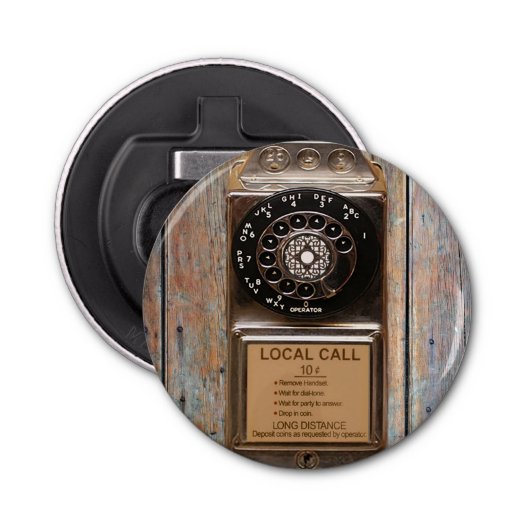 電話アンティークロータリー有料電話の堅牢 栓抜き (正面)