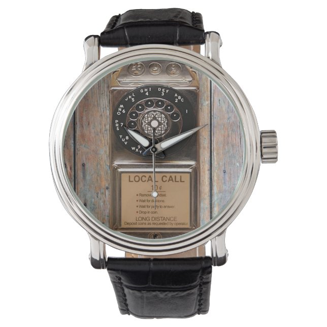 電話アンティークロータリー有料電話の堅牢 腕時計 (正面)