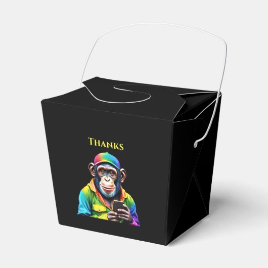 電話カラフル付きチンパンジー –  フェイバーボックス (正面サイド)