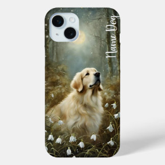 電話ケースのゴールデンレトリバー犬の名前を変更する iPhone 15 MINIケース