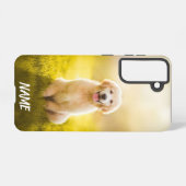 電話ケースのゴールデンレトリバー犬の名前を変更する SAMSUNG GALAXYケース (裏面横)