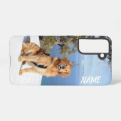電話ケースのゴールデンレトリバー犬の名前を変更する SAMSUNG GALAXYケース (裏面横)