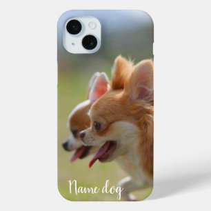 電話ケースのチワワ犬の名前を変更する iPhone 15 MINIケース