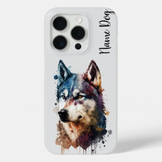 電話ケースのハスキー犬の名前を変更する iPhone 15 PROケース