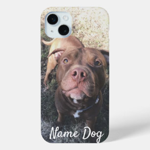 電話ケースのピットブル犬の名前を変更する iPhone 15 MINIケース