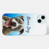 電話ケースのピットブル犬の名前を変更する Case-Mate iPhoneケース (裏面 (横))