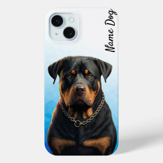 電話ケースのロットワイラー犬の名前を変更する iPhone 15 MINIケース