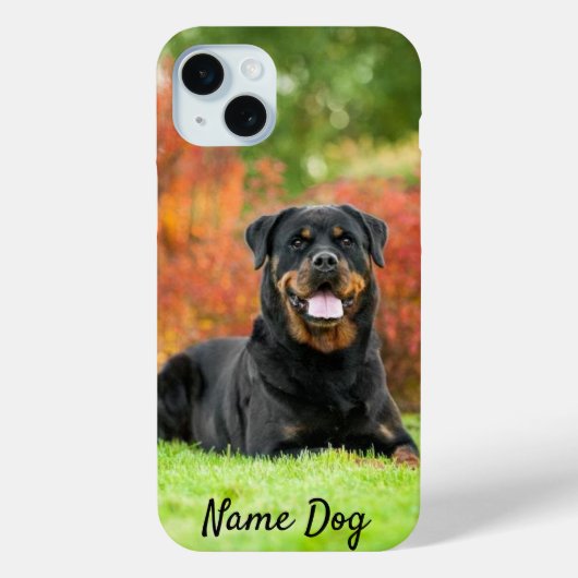 電話ケースのロットワイラー犬の名前を変更する Case-Mate iPhoneケース (裏面)