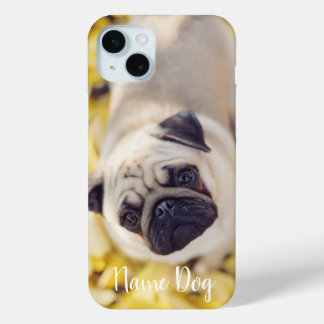 電話ケースのPug Dogの名前を変更する iPhone 15 Miniケース