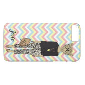 電話ケースカバーhipster catの名前 Case-Mate iPhoneケース (裏面(横))