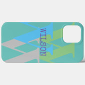 電話ケースブルーミニマルモノグラム名モダンプレゼント Case-Mate iPhoneケース (裏面 (横))