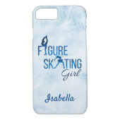 電話ケース姿スケートで滑るガールの青い線 Case-Mate iPhoneケース (裏面)