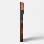 電話ケース、ネイビーブルー樹脂、ブリル木材デザイン Case-Mate iPhoneケース (裏面 / 右)