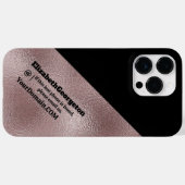 電話ケース – ピンクフェイクメタリック Case-Mate iPhoneケース (裏面 (横))