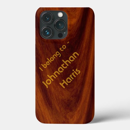 電話ケース – 木目（名前あり） Case-Mate iPhoneケース (裏面)