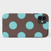 電話ケース:水玉模様(Brown & Blue) Case-Mate iPhoneケース (裏面(横))