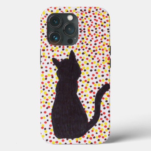電話ケース – 黒猫とドット抜け Case-Mate iPhoneケース (裏面)