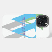 電話ケースMONOGRAM頭文字の名前iPhone編集単語 iPhoneケース (裏面横)