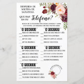 電話シャワー英語ゲームのスペインの内容 (裏面)