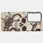 電話スカルのカバー SAMSUNG GALAXYケース (裏面横)