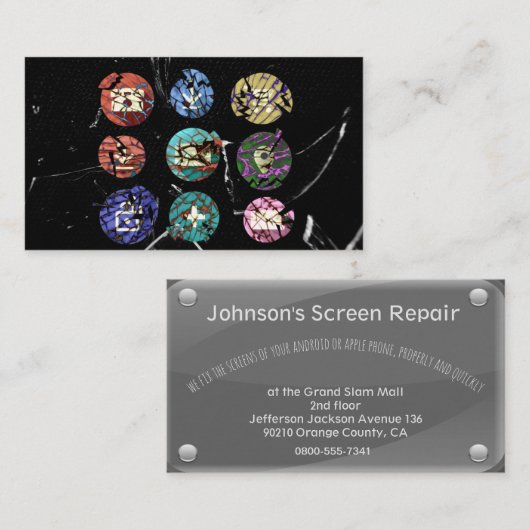 電話スクリーンの修理サービス- buinessカード 名刺 (正面/裏面)