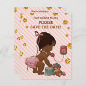 電話ストライプな点の民族の女の子は日付を救います セーブザデート (正面/裏面)