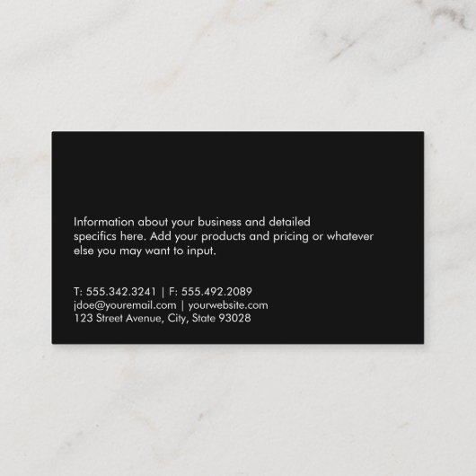 電話セールスマン顧客サービス 名刺 (裏面)