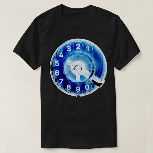 電話ダイヤル（青） Tシャツ (デザイン正面)