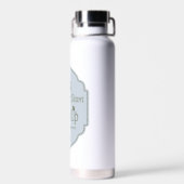 電話ダウン、手のひら上げ – 白い蓮 ウォーターボトル (背面)