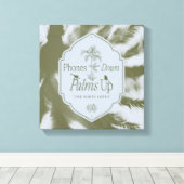 電話ダウン、手のひら上げ – 白い蓮 キャンバスプリント (インサイチュ (ウッドフロア))