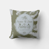 電話ダウン、手のひら上げ – 白い蓮 クッション (正面)