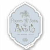 電話ダウン、手のひら上げ – 白い蓮 シール (正面)