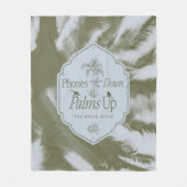 電話ダウン、手のひら上げ – 白い蓮 フリースブランケット (正面)