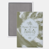 電話ダウン、手のひら上げ – 白い蓮 マグネット (正面/裏面)