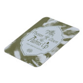 電話ダウン、手のひら上げ – 白い蓮 マグネット (左側)