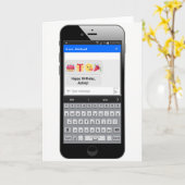 電話テキストメッセージ-ハッピーバースデー カード (黄色い花)