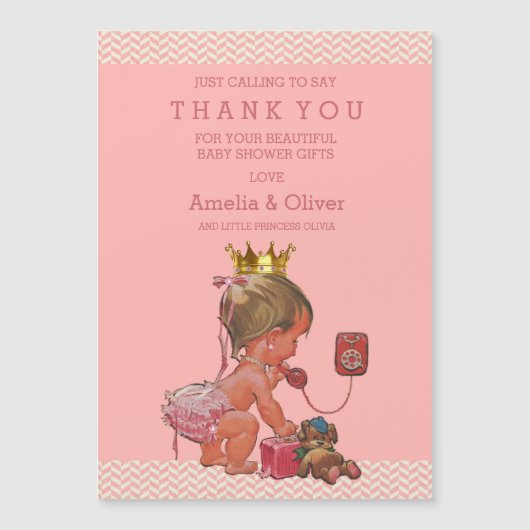 電話テディのシェブロンのプリンセスは感謝していしています (正面)