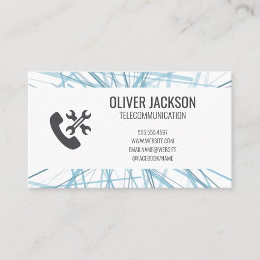 電話ハードウェアアイコン | 抽象芸術線 名刺 (正面)